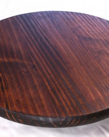 24 inch Wooden Lazy Susan Cherry wood with Puritan Pine stain