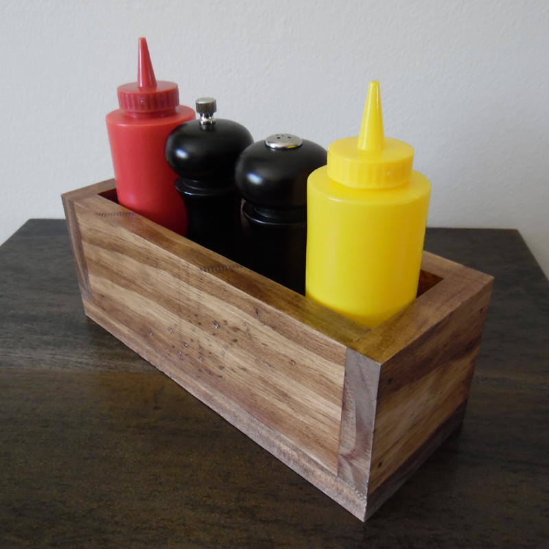 Handleless Condiment Caddy Holder, Rectangle