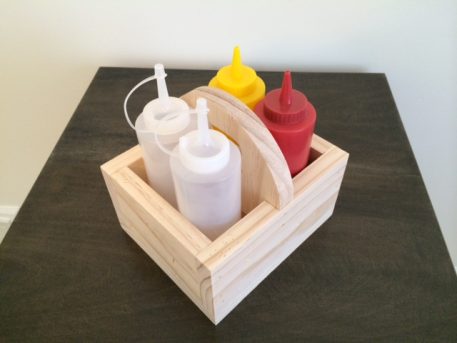 Wood Condiment Caddy Small